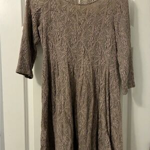 Free People Shake it Up dress Lace Midi Dress in Taupe